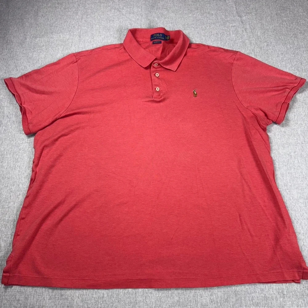 Polo Ralph Lauren Men XXL Salmon Pink Classic Fit Short Sleeve Cotton Polo Shirt